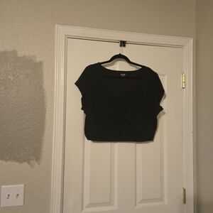 Old Navy Black Ruched Crop Top